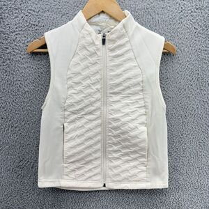 Xersion Women's XS Activewear Sleeveless White Vest Full Front Zip Closure‎